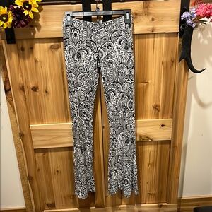 Rip Curl Black and White Paisley Flare Legging Pants